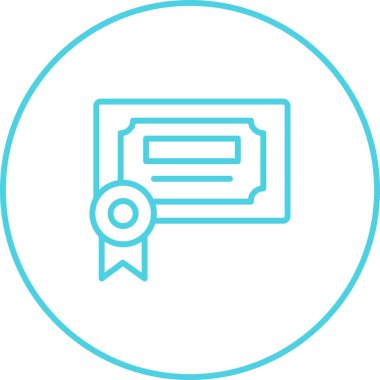 Sertifika. Web simgesi basit tasarım 