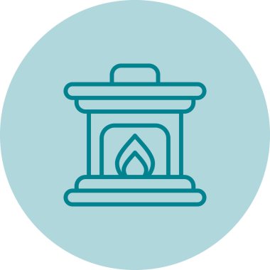  Ateş Yeri simgesi vektör illüstrasyonu