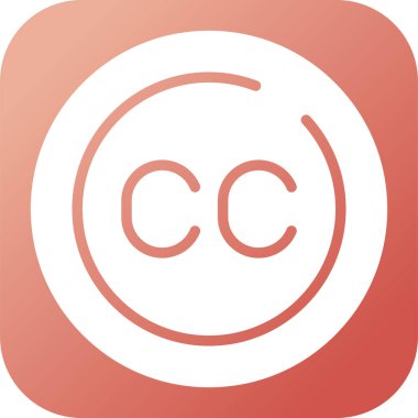 Altyazılar Çember simgesi, vektör illüstrasyonu basit tasarım