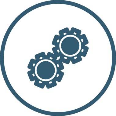 Gears web simgesi, çark sembolü, basit tasarım, vektör illüstrasyonu 