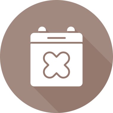  Takvim ve X işareti. Web simgesi vektör illüstrasyonu