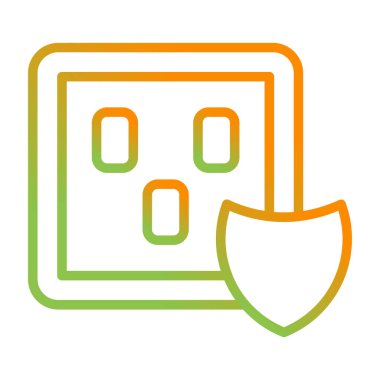 Surge Protector çizgi simgesi. Mobil konsept ve web tasarımı için doğrusal biçim işareti. Dalgaların Koruyucusu Güç Şeridi ana hatları vektör simgesi. Sembol, logo çizimi. Vektör grafikleri