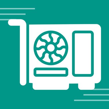 Grafik kart simgesi, vektör illüstrasyonu basit tasarım