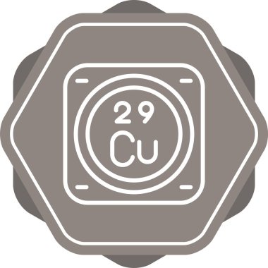 Periyodik tablonun bakır kimyasal elementinin web çizimi