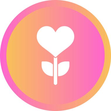 Aşk çiçeği. Web simgesi basit illüstrasyon