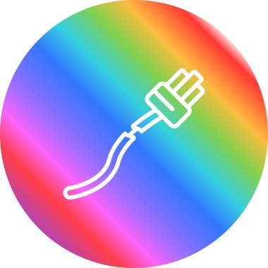 Kırık Kablo ağ simgesi, basit vektör illüstrasyonu