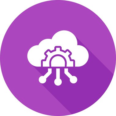 Bulut Yönetimi Simgesi, Vektör İllüstrasyonu 