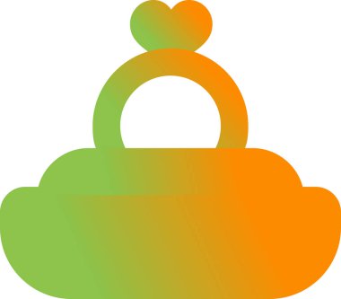 Evlilik Kalp Şekilli Halka ikonunun vektör illüstrasyon tasarımı