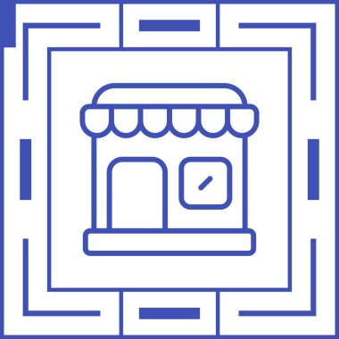 mağaza web simgesi, basit vektör illüstrasyonu