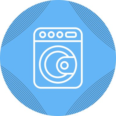 Çamaşır makinesi. Web simgesi basit illüstrasyon