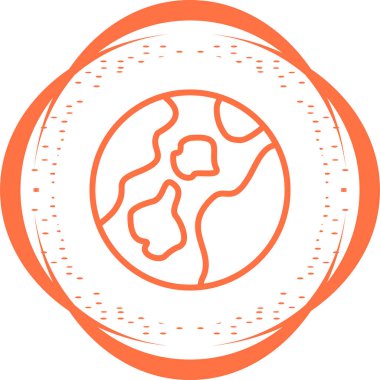 Dünya gezegeni simgesi, vektör illüstrasyonu basit tasarım