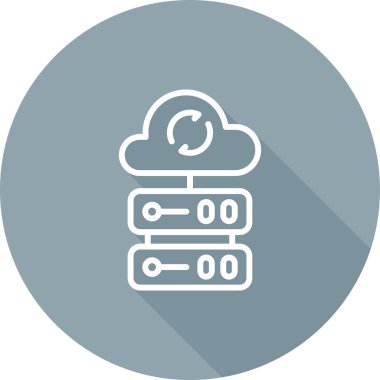 Bulut veritabanı simgesi, vektör illüstrasyonu 
