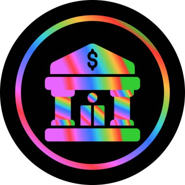 Banka binası simgesi vektör illüstrasyonu