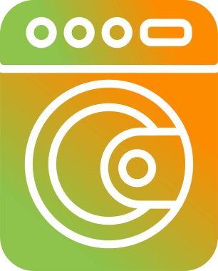 Çamaşır makinesi. Web simgesi basit illüstrasyon