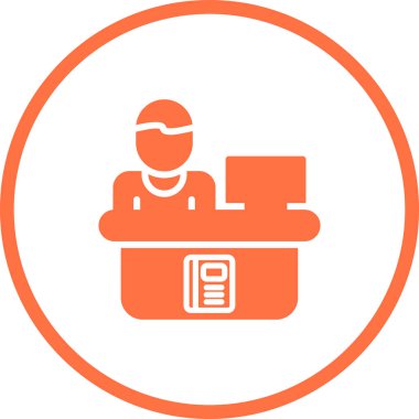 Kütüphane Referans Masası simgesinin vektör illüstrasyonu