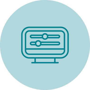 Masaüstü Bilgisayar Web simgesi vektör çizimi