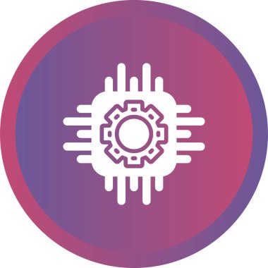 İşlemci Web simgesi vektör illüstrasyonu 