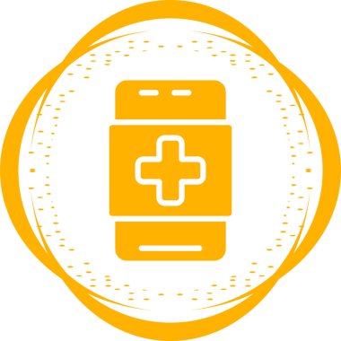 Tıbbi Uygulama Web simgesi, vektör illüstrasyonu