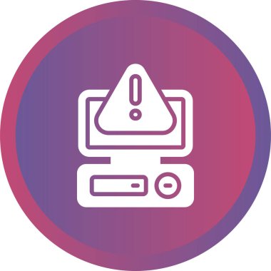 Masaüstü bilgisayar simgesi, vektör illüstrasyonu basit tasarım