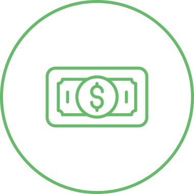 Dolar fatura simgesi, vektör illüstrasyonu basit tasarım