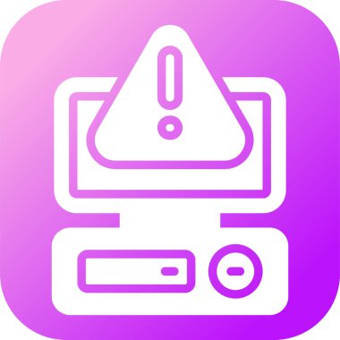 Masaüstü bilgisayar simgesi, vektör illüstrasyonu basit tasarım