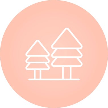 Kozalaklı ağaçlar web simgesi, basit illüstrasyon