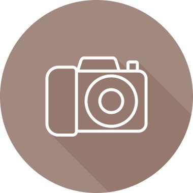 DSLR kamera simgesi, vektör illüstrasyonu 