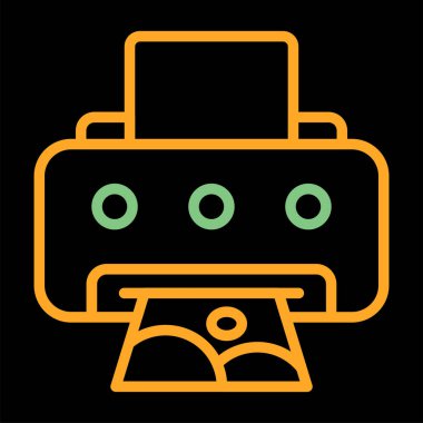 Fotoğraf Yazıcı vektör simgesi basit illüstrasyon