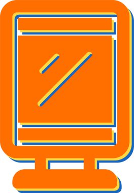 Masaüstü bilgisayar simgesi, vektör illüstrasyonu basit tasarım