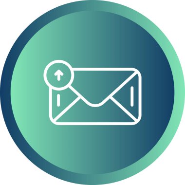 Giden posta simgesi basit vektör illüstrasyonu