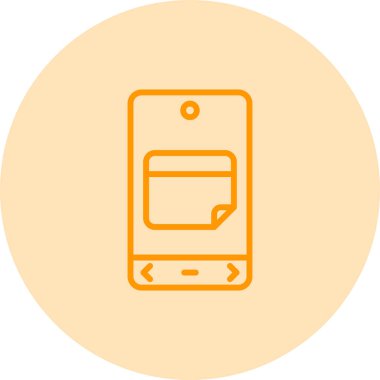 Akıllı telefon simgesindeki not düğmesi beyaz arkaplanda izole edildi 