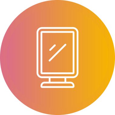 Masaüstü bilgisayar simgesi, vektör illüstrasyonu basit tasarım