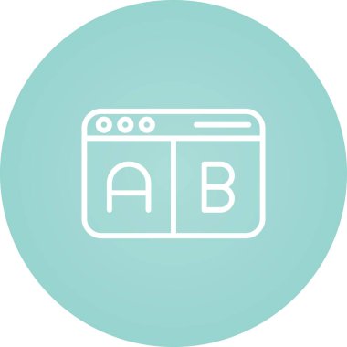 A-B Simge Testi. İş ve Finans. İzole İllüstrasyon. B varyasyonlarını test etmek için iki web sayfası.