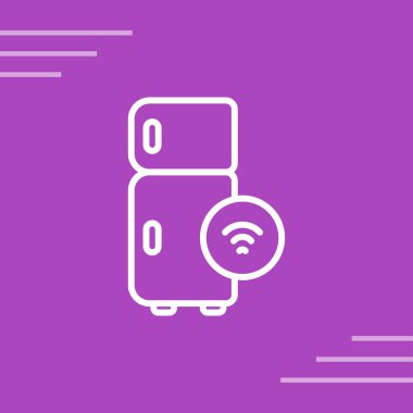 Akıllı Buzdolabı simgesi, vektör illüstrasyonu basit tasarım