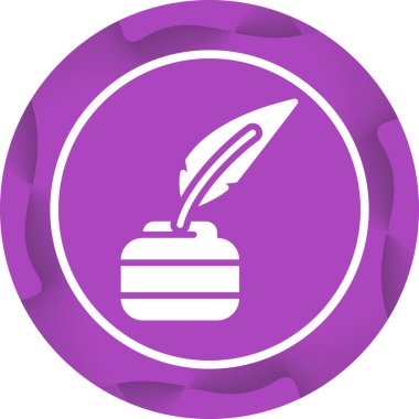 Tüy kalem. Web simgesi basit illüstrasyon