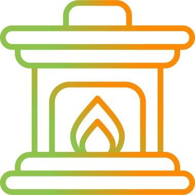  Ateş Yeri simgesi vektör illüstrasyonu