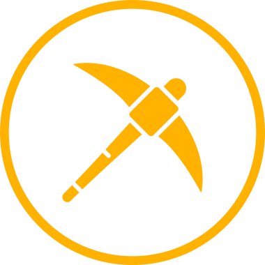 Kazma Simgesi ya da Beyaz Arkaplanda Balta Simgesi Silueti. Web Sitesi Tasarımı ve Uygulamaları için Simge