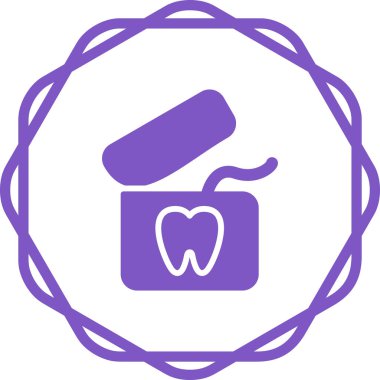 Diş ipi simgesi, basit tarzı