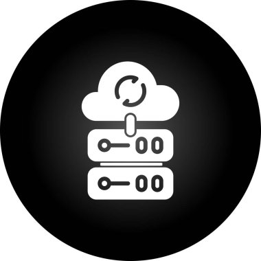Bulut veritabanı simgesi, vektör illüstrasyonu 