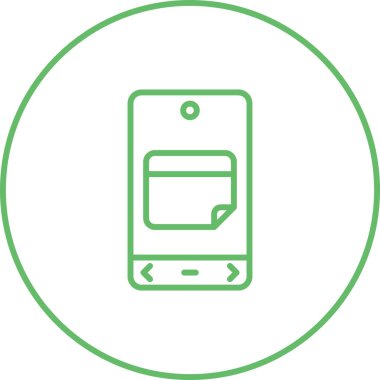 Akıllı telefon simgesindeki not düğmesi beyaz arkaplanda izole edildi 