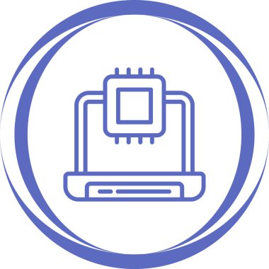 Elektronik işlemci. Web simgesi basit illüstrasyon