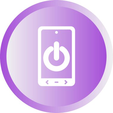 Güç düğmesi vektör illüstrasyonlu akıllı telefon simgesi