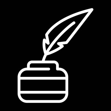 Tüy kalem. Web simgesi basit illüstrasyon