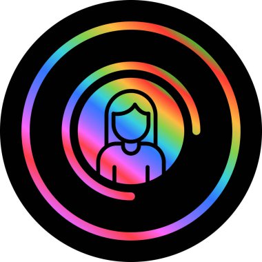 Kadın kullanıcı. Web simgesi basit illüstrasyon