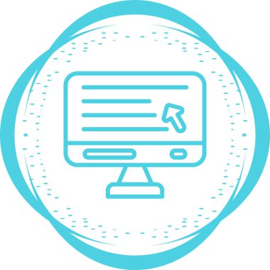 Masaüstü Bilgisayar Web simgesi vektör çizimi