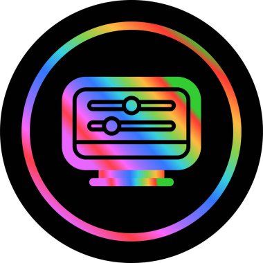 Masaüstü Bilgisayar Web simgesi vektör çizimi