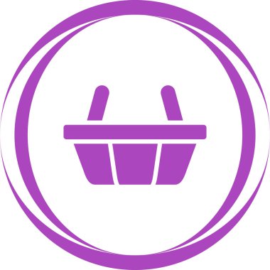 Sepet simgesi, vektör illüstrasyonu basit tasarım