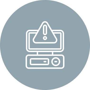 Masaüstü bilgisayar simgesi, vektör illüstrasyonu basit tasarım