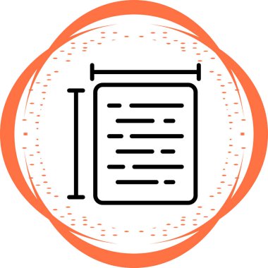 Belge Boyutu simgesi, vektör illüstrasyonu  