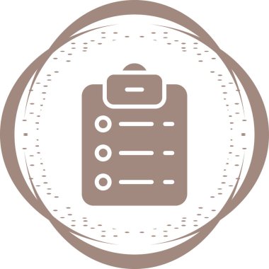 Liste kontrolü. Web simgesi basit illüstrasyon